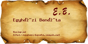 Egyházi Benáta névjegykártya